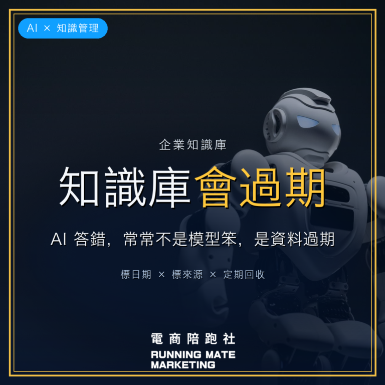 企業知識庫要標資料新鮮度:AI 讀資料前先知道新不新 — RunningMate 電商陪跑社