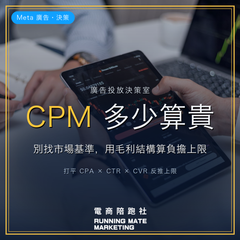 CPM 多少算貴?用毛利結構算出你的負擔上限 — RunningMate 電商陪跑社